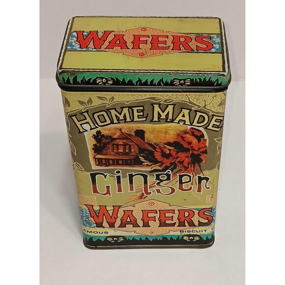 Vintage Ginger Wafers Biscuit Tin – 1970s Advertising Reproduction - Picture 1 of 5
